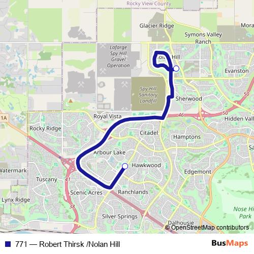 771 bus Line Map