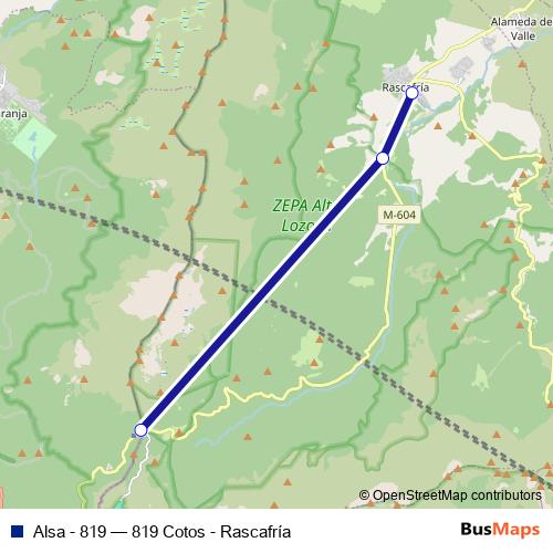 Alsa - 819 bus Line Map