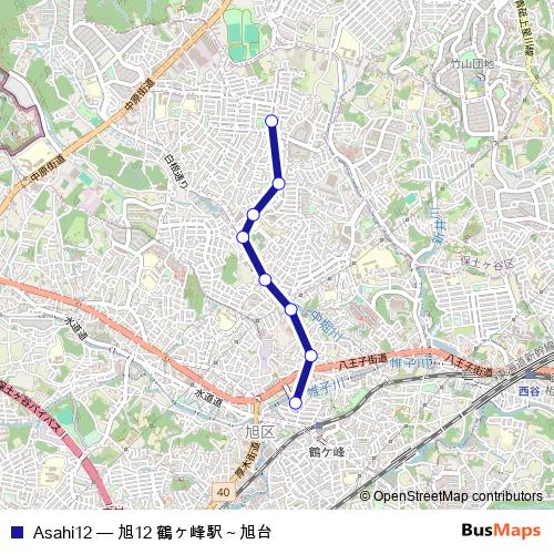 Asahi12 bus Line Map