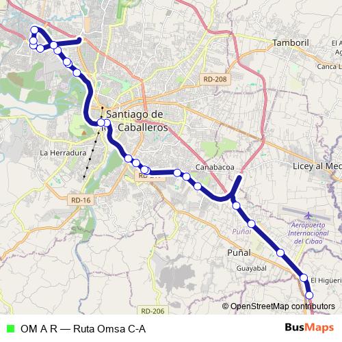 OM A R bus Line Map