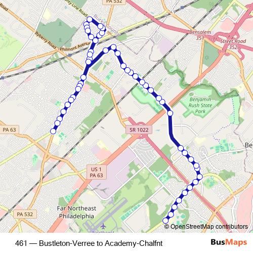 461 bus Line Map