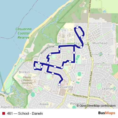 461 bus Line Map