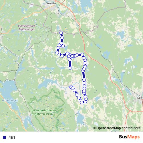 461 bus Line Map