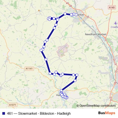 461 bus Line Map