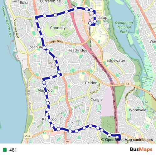461 bus Line Map