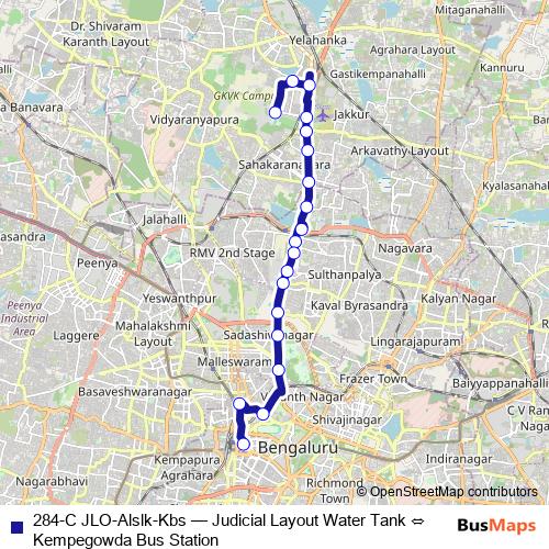 284-C JLO-Alslk-Kbs bus Line Map