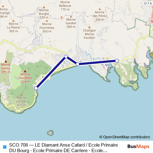 SCO 708 bus Line Map