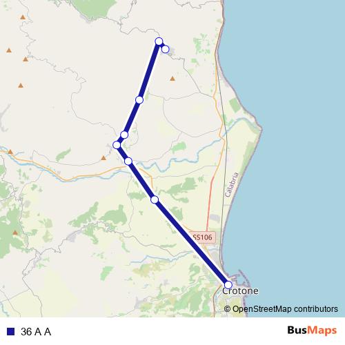 36 A A bus Line Map