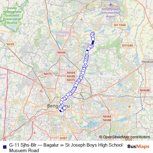 G-11 Sjhs-Blr bus Line Map