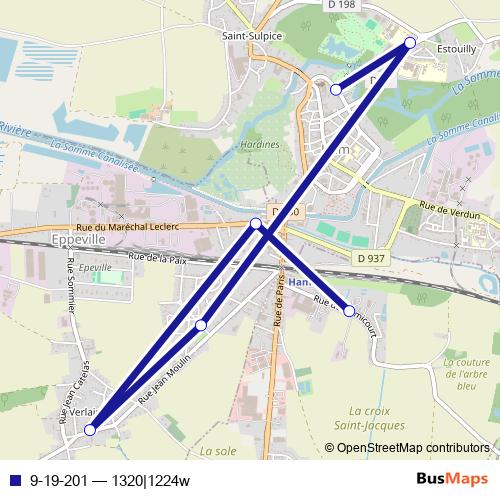 9-19-201 bus Line Map