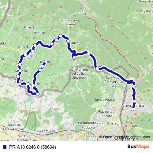 PR A18 6246 0 (58604) bus Line Map