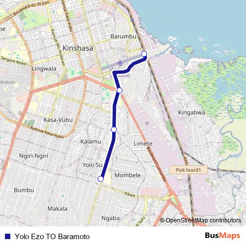 Yolo Ezo TO Baramoto bus Line Map