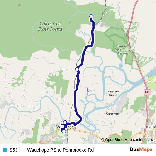 S531 bus Line Map