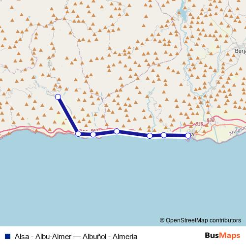 Alsa - Albu-Almer bus Line Map