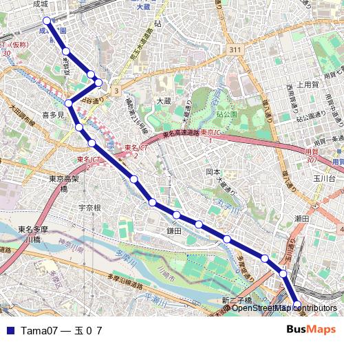 Tama07 bus Line Map
