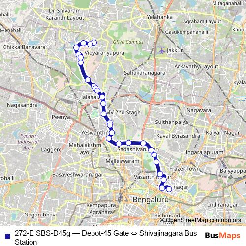 272-E SBS-D45g bus Line Map