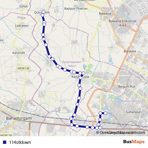 114stldown bus Line Map