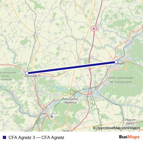 CFA Agnetz 3 bus Line Map