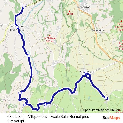 63-Ls232 bus Line Map