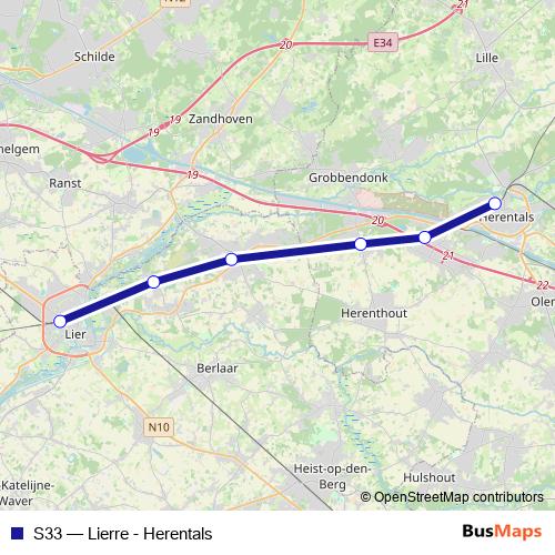 S33 rail Line Map