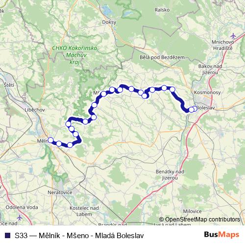 S33 rail Line Map