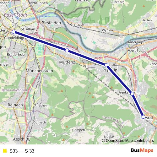 S33 rail Line Map