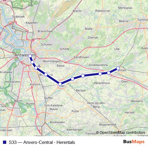 S33 rail Line Map
