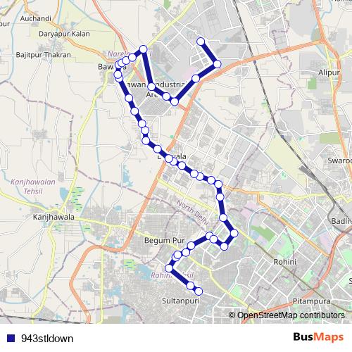 943stldown bus Line Map