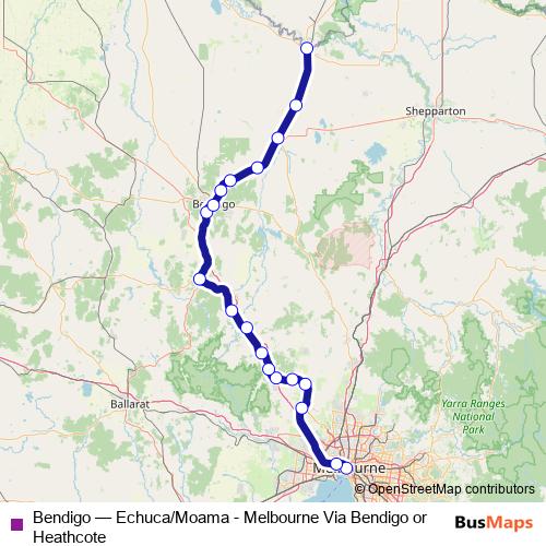 Bendigo rail Line Map
