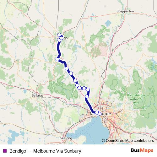 Bendigo rail Line Map