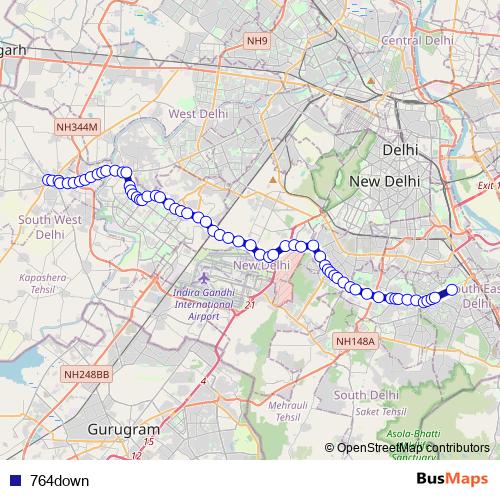 764down bus Line Map