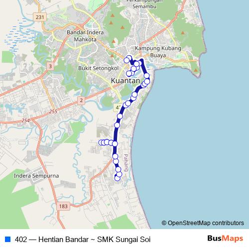 402 bus Line Map
