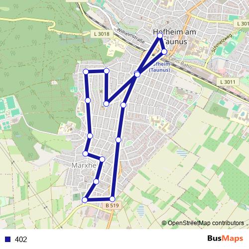 402 bus Line Map