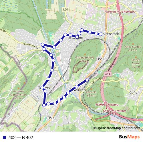 402 bus Line Map