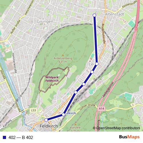 402 bus Line Map