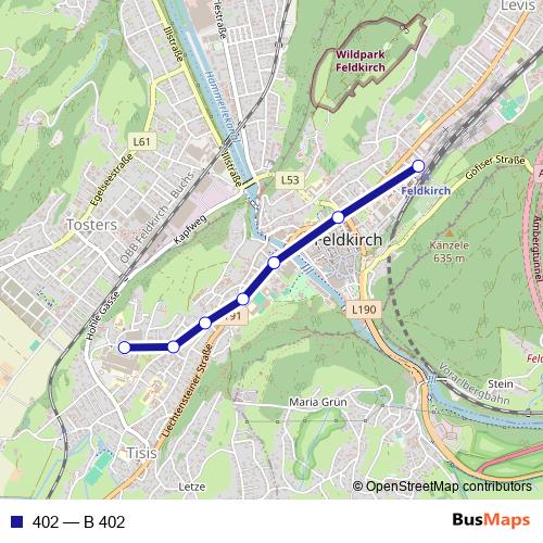 402 bus Line Map