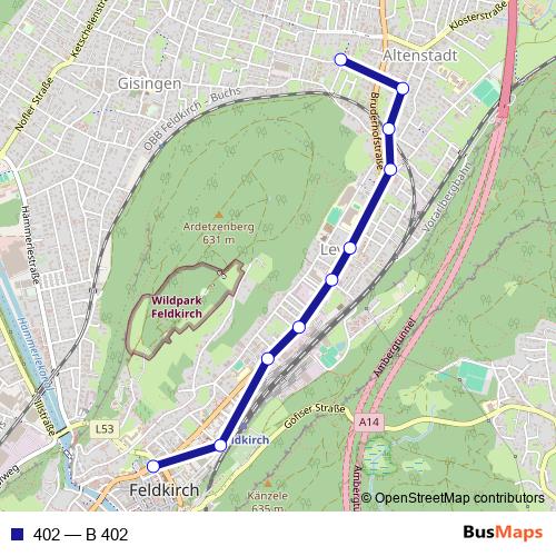 402 bus Line Map