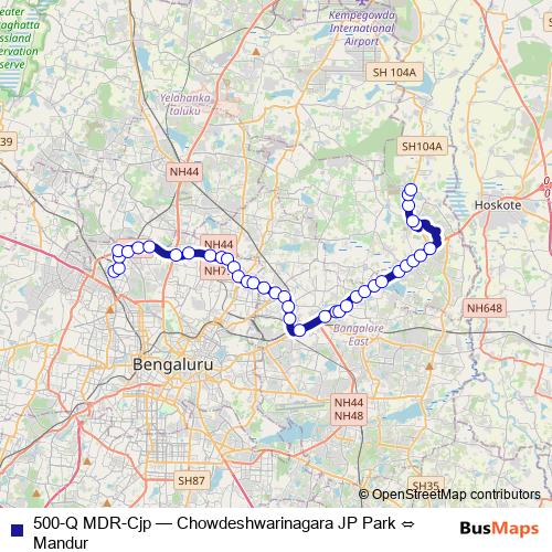 500-Q MDR-Cjp bus Line Map