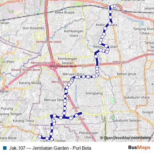 Jak.107 bus Line Map