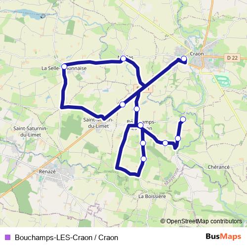Bouchamps-LES-Craon / Craon bus Line Map