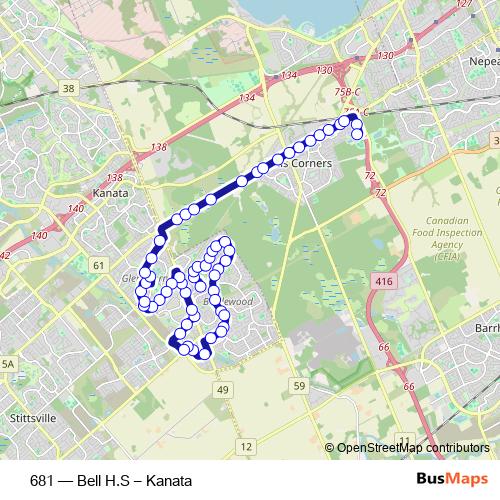 681 bus Line Map
