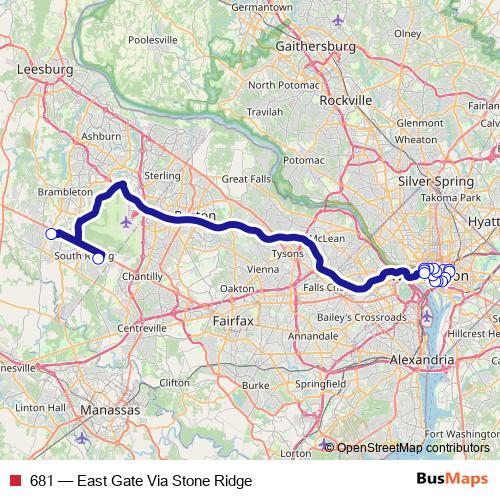 681 bus Line Map