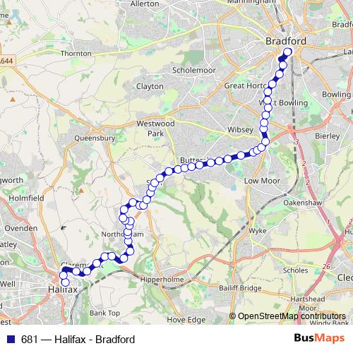 681 bus Line Map
