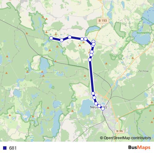 681 bus Line Map