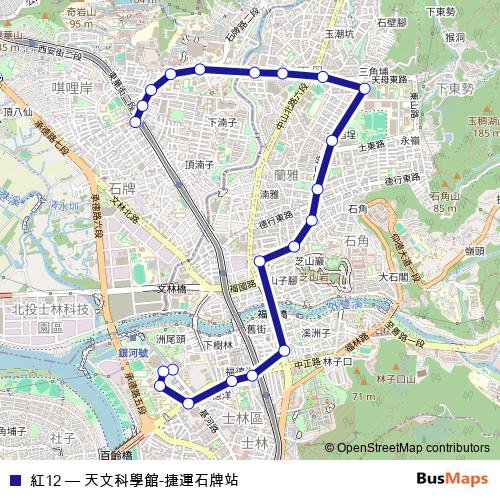 紅12 bus Line Map