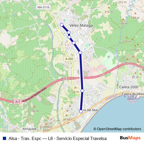 Alsa - Trav. Espc bus Line Map