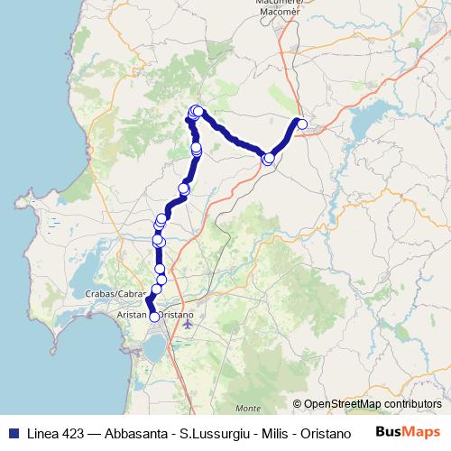 Linea 423 bus Line Map