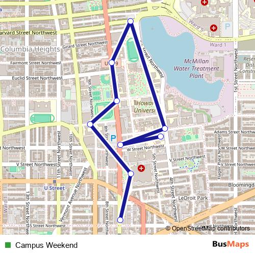 Campus Weekend bus Line Map