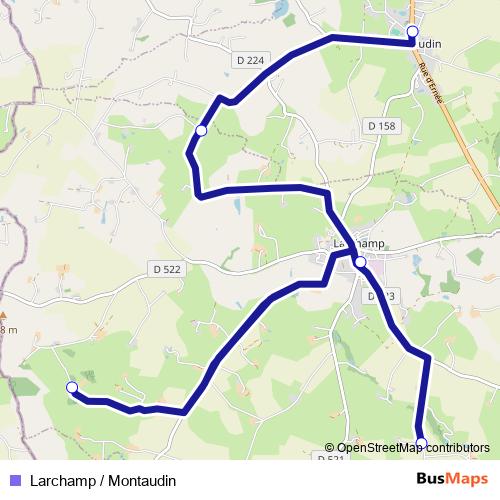 Larchamp / Montaudin bus Line Map