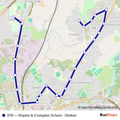 879 bus Line Map